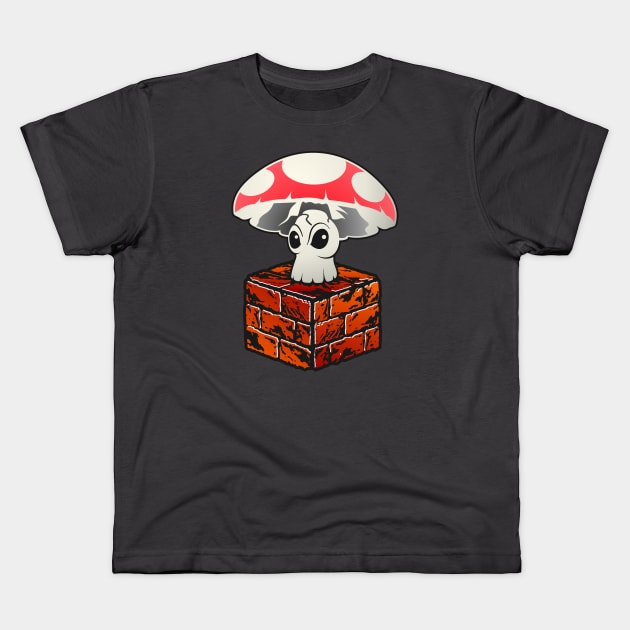 Contemporary Super Mushroom Kids T-Shirt by BuzzArt